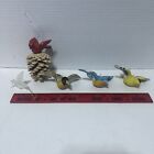 Lot Of 5 Mini Figurines Birds Glass Ceramic Collectible