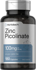 Zinc Picolinate 100mg | 180 Capsules | High Potency, Non-GMO | by Horbaach