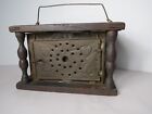Early American Antique Primitive Punched Tin Foot Warmer Box