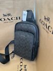 NWT Coach CO910 Men’s Ethan Pack In Signature Canvas & Leather Black/Black