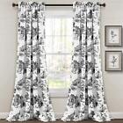 French Country Toile Room Darkening Window Curtain Panel Pair, 52