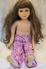 VTG My Twinn Poseable Doll Bangs Long Brown Hair 2002 Purple Heart Pjs Hazel Eye