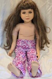 New ListingVTG My Twinn Poseable Doll Bangs Long Brown Hair 2002 Purple Heart Pjs Hazel Eye