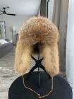 Real Fox All Fur Hat for Women Size Small Lined Earflap Winter Cap
