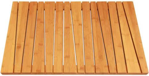 Natural Bamboo Wooden Deluxe Shower Floor & Bath Mat Non Slip Stain Resistant