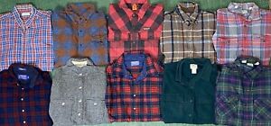 Vintage Plaid Flannel Shirts Pendleton Woolrich Mixed Sizes Reseller Lot of 8