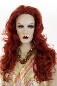 Henna Red Red Long Skin Top Wavy Straight Wigs