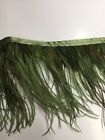 Ostrich Feather Fringe ,sold by yards ,6/7 inches lenght ,olive color