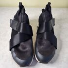 Sorel Size9 Black Kinetic Sneakers Scallop Sole Shoes Strap Close Ankle E1