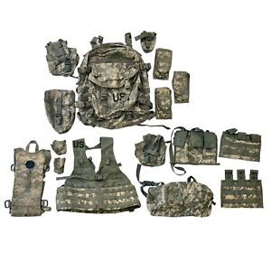 USGI Authentic 16 PC Rifleman Set Kit MOLLE System ACU Complete Set w/ Stiffener