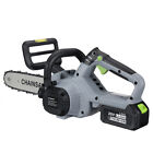 12 Inch Brushless Electric Chainsaw Saw Cutting Cordless W/ 2 Battery & 2 Chains