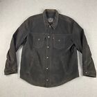 Levi's Faux Suede Leather Trucker Jacket Mens XL Gray Full Zip Snap Button Lined