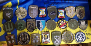 war in ukraine 2022. A large set of patches defenders of Ukraine.Marine