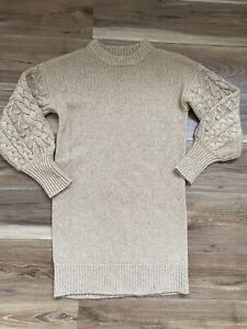 A New Day Cable Long Sleeve Sweater Dress Brown Size Small