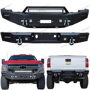 Vijay  For 2011-2014 Silverado 2500 3500 Front and Rear Bumper w/9xLED Lights (For: More than one vehicle)
