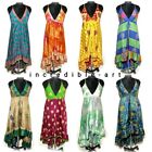 10 Pc lot Indian silk maxi long hippie dress Festival Clothing Summer dress boho