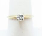 14K Yellow Gold ~1/4C Diamond (4) Prong Solitaire Ring Size 6.25