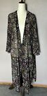 Wild Fable Shear floral long cardigan coverup Duster Hippie Flare
