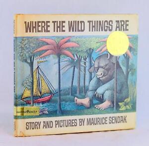 Maurice Sendak Signed 1st Library Edition 1963 Where The Wild Things Are HC w/DJ