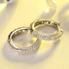 925 Silver Anniversary Hoop Earrings Women Luxury Cubic Zirconia Jewelry