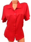 Sag harbor red collared stretch short sleeve button down top Large
