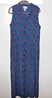 Vintage April Cornell Dress Size M Sleeveless Blue  Pink  Floral Cottagecore