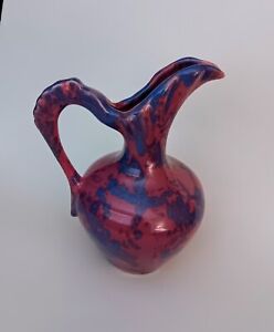 New ListingVintage Studio Art ? Ceramic 8 1/2 Inches Vase Glazed Mauve And Blue...