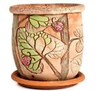 Ladybug Brown Ceramic Planter Plant Pot Handmade Vintage Clay Planter Rustic