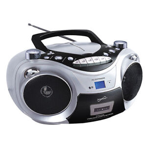 SuperSonic Portable Bluetooth Audio System w/ CD & Cassette Player Radio USB AUX