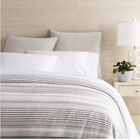 Peacock Alley “Graduated Ticking” Gray Striped Full Queen Blanket Coverlet $168