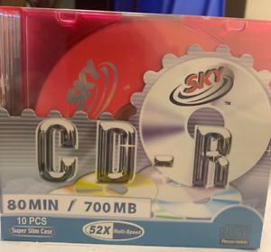 Sky CD-R: 10 Pieces, Jewel Cases 52x, 700 MB, 80min - Multi-Colors