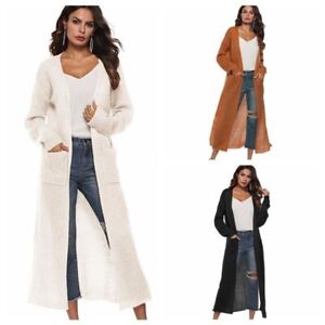 Womens Full Length Long Maxi Cardigan Duster Long Sleeve Open Front Sweater Coat