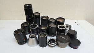 Lot Of 16 Vintage PARTS AS-IS Vivitar, Sears Camera Lenses *PARTS AS-IS*