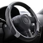 Steering Wheel Cover Leather 15 1/2 to 16 Inch Universal Large Soft Grip Grey