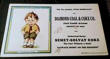 DIAMOND COAL & COKE CO. ~ SEMET-SOLVAY COKE INK BLOTTER ~ CROSS EYED BOY ~ 1923
