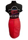 UDO Red Leather Skirt Womens Small 27