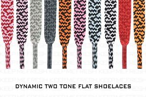 FLAT TWO TONE DYNAMIC SHOELACES FOR NIKE ADIDAS CONVERSE ALL
