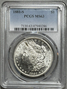 1881 S Morgan Silver Dollar PCGS MS63