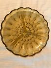 Vintage Anchor Hocking Fairfield Amber Glass Divided Serving Dish 8 1/2