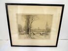 Antique Pencil Signed Etching by Jules Andre Smith 1880-1959 River Road Segovia