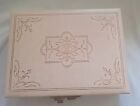 Vintage Wooden Retro 70's Jewelry Box Lined Pink Fabric Flip Top Lid Latch