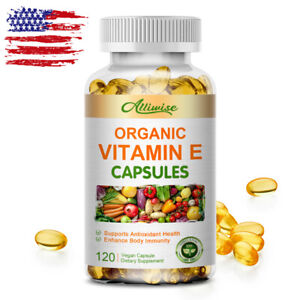 Vitamin E Oil 120 Softgels | Vit E Capsules for Hair Skin Nail Face Health Vegan