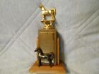 Vintage Dodge Gladys Brown Arabian Metal Horse Figurine & Trophy Set  LOVELY