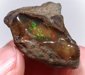 52Ct Ethiopian Black Opal Facet Rough Specimen Clarity Enhanced YQO5414