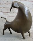 Signed Abstract Mid Century Modernist Williams Bronze Figural BULL Sculpture