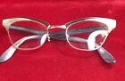 Vtg Retro Eyeglass 50s - 60s Style Cat Eye Framed (bifocals) Glasses