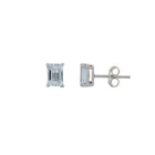 Solitaire Aquamarine Studs in 925 Sterling Silver Minimalist Earrings for Gift.