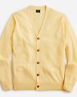J. CREW Men's 100% Cashmere V-neck Cardigan Sweater Pale Banana Yellow $198 NWT