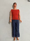 Vintage Busy Ken Doll HTF Open Close Hands Orange Tank & Jeans Outfit
