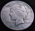 1924-S 1924 S 1924S Peace Dollar $1 90% Silver US Mint Coin Bullion VF XF EF